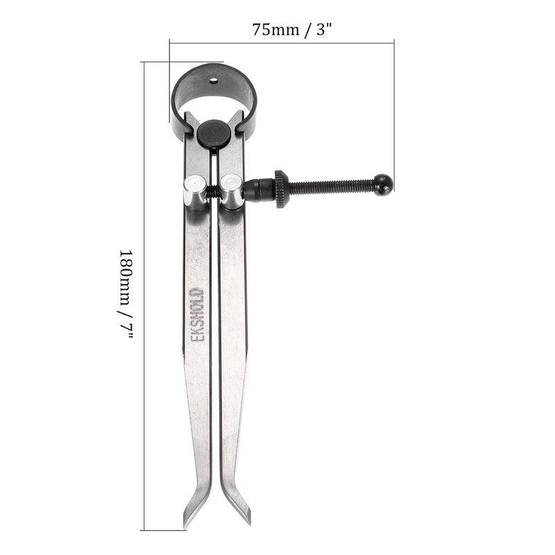 Kozelo Spring Inside Caliper - [8 Inch] Stainless Steel Spring Caliper Straight-Leg Measurement Tool for Size Measuring Use, Silver Tone - Image 3